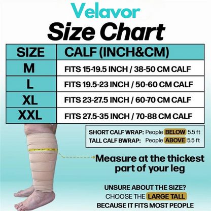 Velavor® Calf Compression Wrap For Circulation & Swollen Calves (1 wrap)